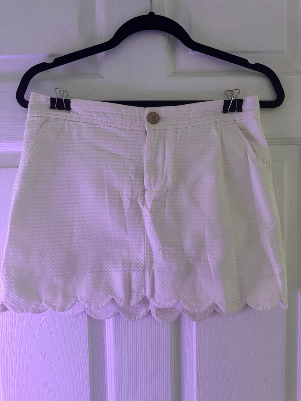 Lilly Pulitzer White Scallop Hem Skort